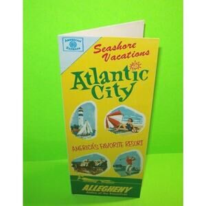 1957 ATLANTIC CITY NJ Foldout Brochure Seashore Vacations Colton Manor Claridge